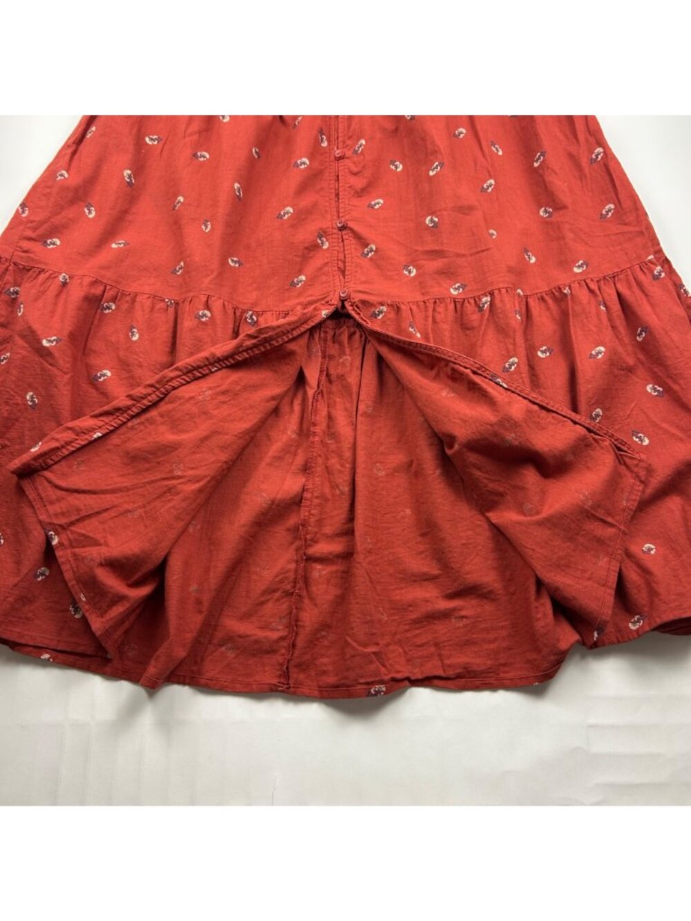 TALL Old Navy Rust Floral Print Linen Blend Maxi Skirt LT - Picture 4 of 8